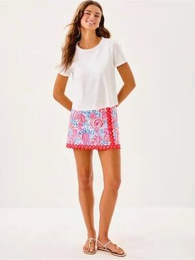 EUC Lilly Pulitzer® Michelina Mini Skort resort white lil sun sea sand